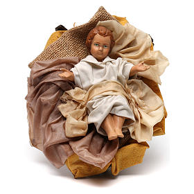 Menino Jesus no berço para presépio napolitano estilo XVIII s. com figuras altura média 30 cm