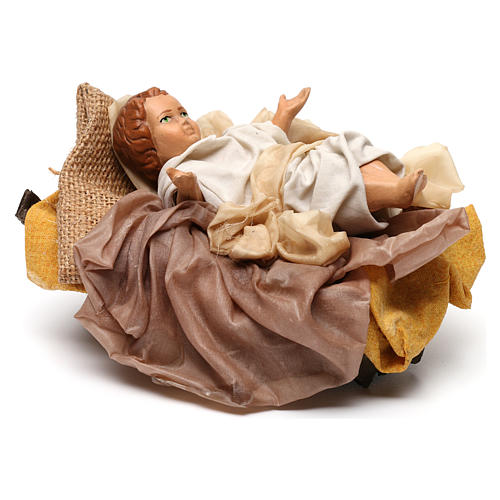 Child Jesus in crib for Neapolitan nativity style 700s of 30 cm 4