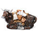 Loaded ox for Neapolitan nativity scene 35 cm s1