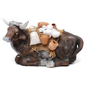 Bue bardato per presepe napoletano stile '700 da 35 cm