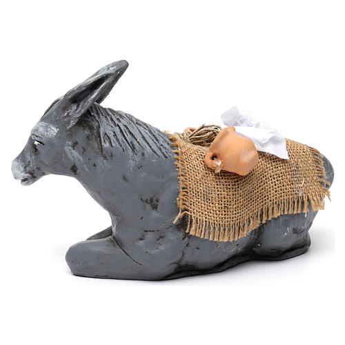 Loaded donkey for Neapolitan nativity scene 35 cm 3