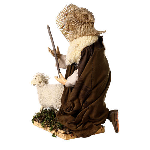 Homem com ovelha para presépio napolitano estilo '700 com figuras de 35 cm de altura média 6