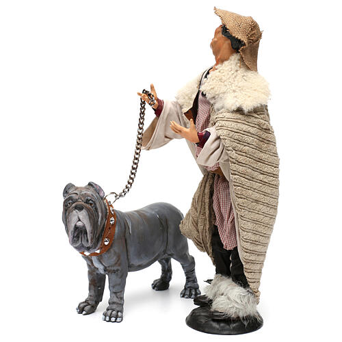Shepherd with hound for Neapolitan nativity scene 35 cm 3