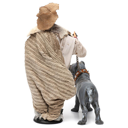 Shepherd with Mastiff Neapolitan style 700s nativity of 35 cm 6