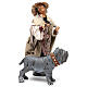 Shepherd with Mastiff Neapolitan style 700s nativity of 35 cm s5
