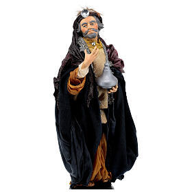 Rey mago con don de terracota para belén Nápoles de 35 cm de altura media