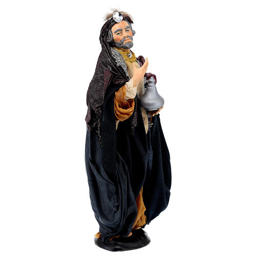 Rey mago con don de terracota para belén Nápoles de 35 cm de altura media 4