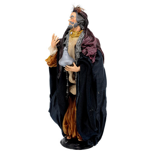 Król Mędrzec z darem, figurka z terakoty do szopki neapolitańskiej 35 cm 3