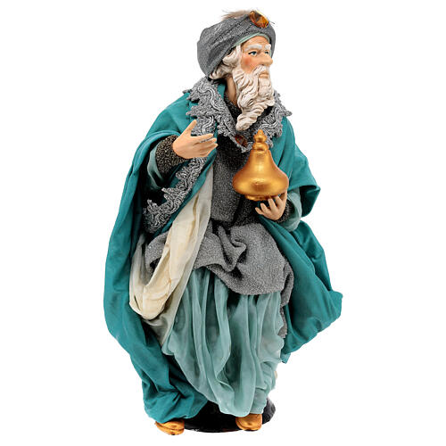 Rei Mago de joelhos em terracota para presépio Nápoles figuras altura média 35 cm 5