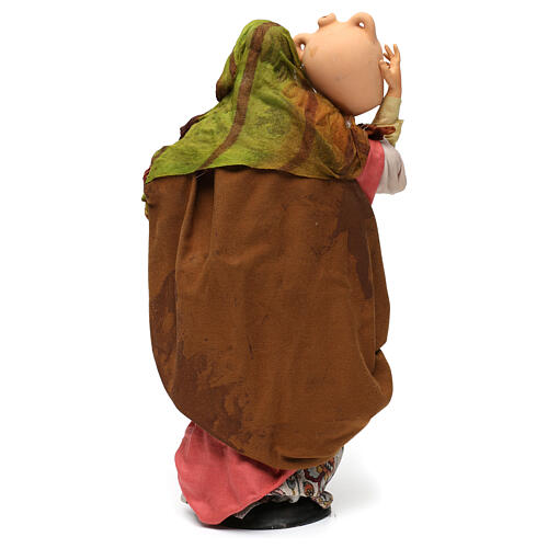 Kobieta z amforami do szopki neapolitańskiej stylu z XVIII wieku, 35 cm 5