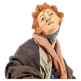 Shepherd raised hands for Neapolitan nativity style 700s 35 cm