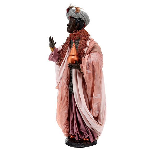 Standing dark-skinned king (Magi) for Neapolitan nativity scene 35 cm 3