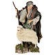 Elderly Woman with lamb for Neapolitan nativity style 700s of 35 cm s1
