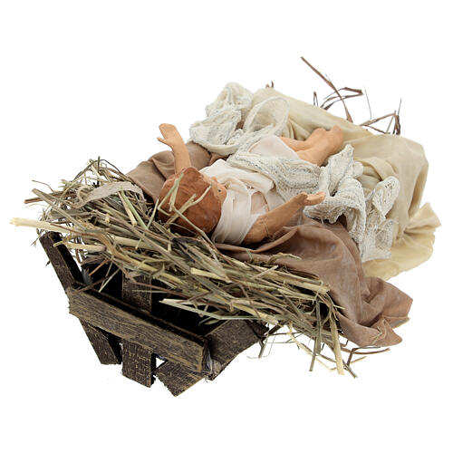 Infant Jesus in the manger for Neapolitan nativity scene 30 cm 4