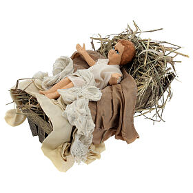 Gesù bambino in culla per presepe napoletano stile 700 30 cm