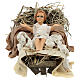 Dzieciątko Jezus w kołysce neapolitańskiej szopka styl '700, 30 cm s1
