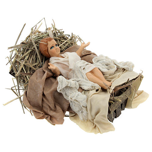 Young Jesus in crib for Nativity Neapolitan style 700s 30 cm 3