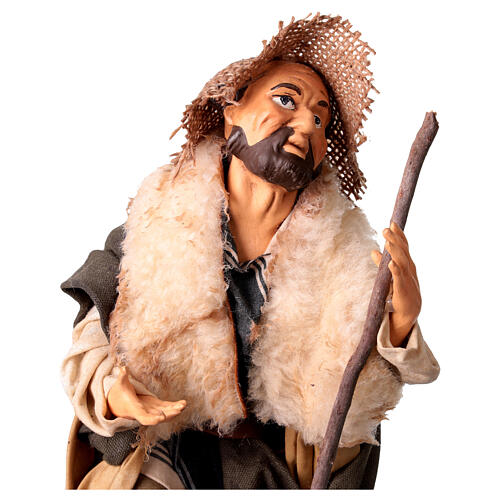 Shepherd with two sheep for Neapolitan nativity scene 30 cm 2