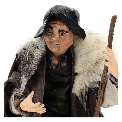 Pasterz z laską do szopki neapolitańskiej, stylizowany na XVIII wiek, 30 cm 2