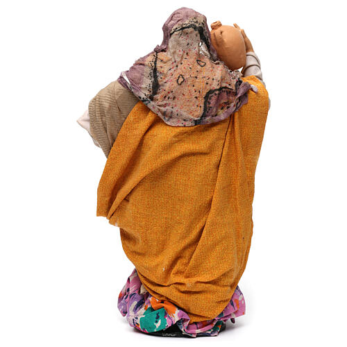 Staruszka z amforami do szopki neapolitańskiej w stylu z XVIII wieku, 30 cm 5