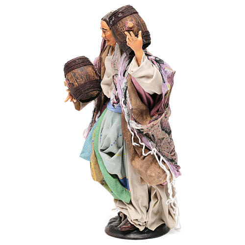 Femme avec tonneaux pour crèche Naples style XVIII de 30 cm 3