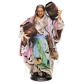Donna con botti per presepe napoletano stile '700 di 30 cm 