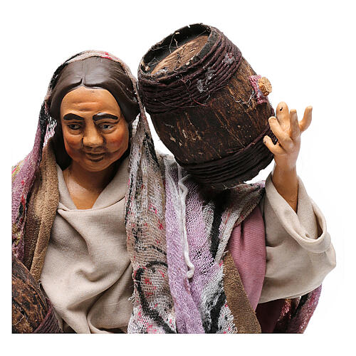 Woman with Barrels for Nativity from Naples style 700 of 30 cm 2