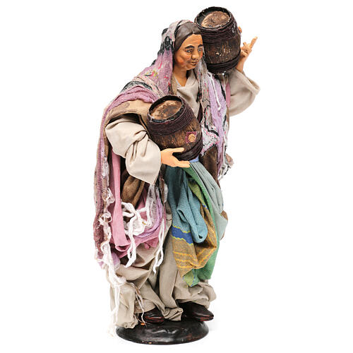 Woman with Barrels for Nativity from Naples style 700 of 30 cm 4