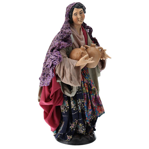 Pastorinha com jarras na mão para presépio napolitano estilo '700 com figuras de 30 cm de altura média 4