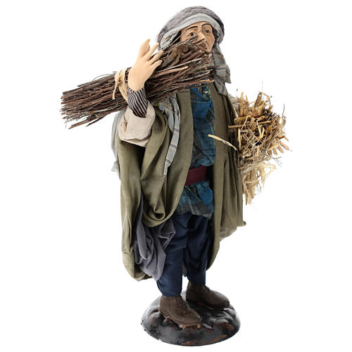 Shepherd with bundles of straw for Neapolitan nativity style 700 of 30 cm 4