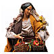 Donna con cesti di frutta e verdura per presepe Napoli stile '700 di 30 cm s2
