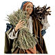 Mulher com feixe e palha para presépio napolitano estilo 1700 peças altura média 30 cm s2