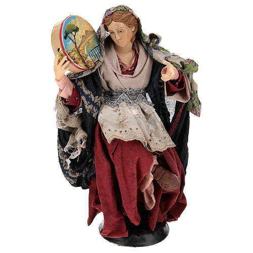 Dancer with tambourine for Neapolitan nativity scene 30 cm 1