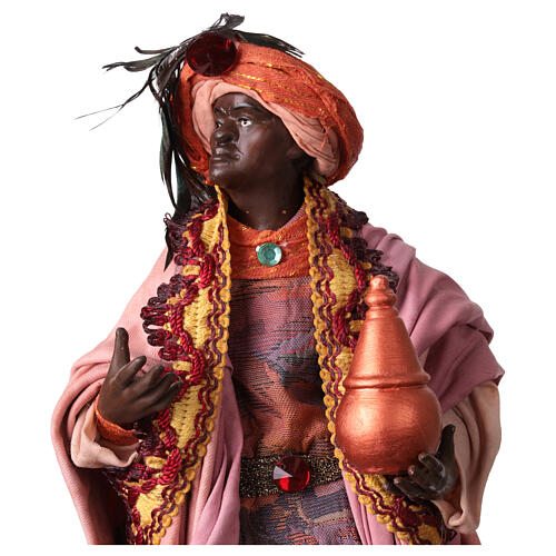Roi Mage maure avec présent pour crèche Naples style 1700 30 cm 2
