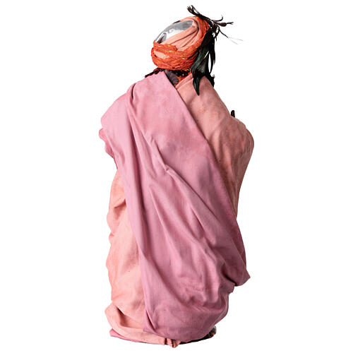 Re magio moro con dono per presepe Napoli stile 700 di 30 cm 5