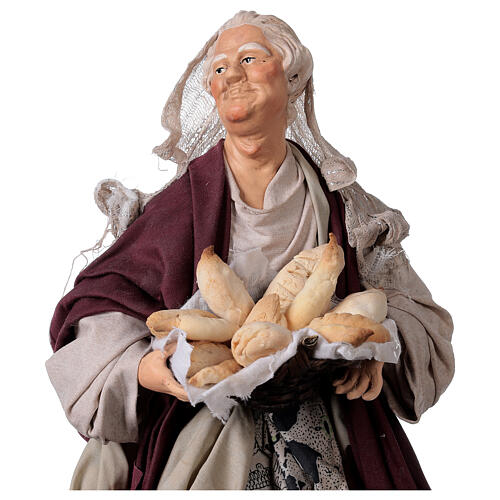 Woman with bread for Neapolitan nativity scene 30 cm 2