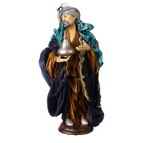 Re magio bianco in piedi per presepe Napoli stile 700 di 30 cm