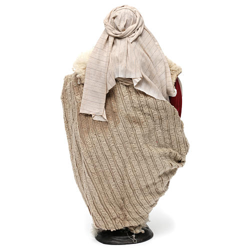 Pifferaio in terracotta per presepe napoletano stile 700 di 35 cm 5