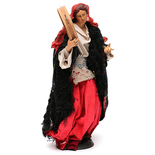 Woman with tambourine for Neapolitan nativity scene 35 cm 4