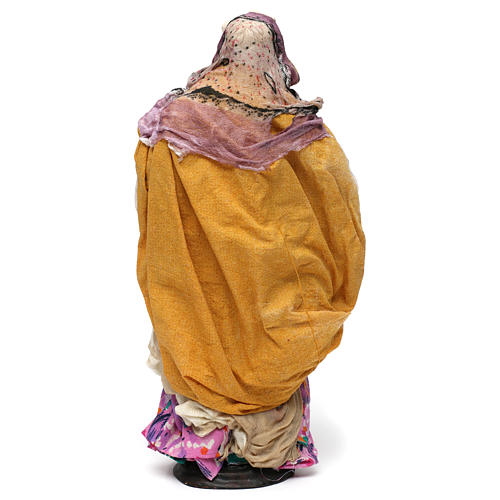 Mulher idosa com pãozinhos para presépio napolitano estilo 1700 peças altura média 35 cm 5