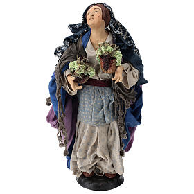 Mujer con dos cestas de uva para belén napolitano estilo 700 de 35 cm de altura media