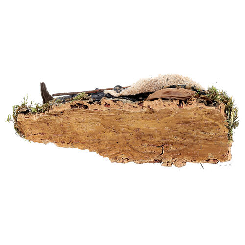 Sleeping shepherd on straw for 18th-century style Neapolitan Nativity Scene 35 cm 7