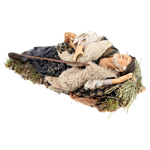 Shepherd Sleeping on Hay for Neapolitan nativity style 700s of 35 cm 4