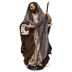 Saint Joseph avec canne pour crèche napolitaine style 1700 35 cm