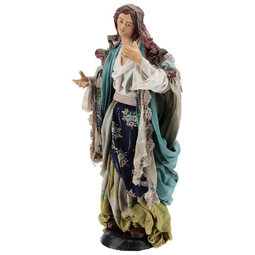 Woman with open arms for 1700s Neapolitan nativity of 35 cm 3