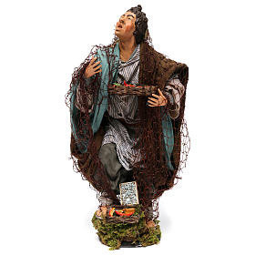 Fischer mit Netz 35cm neapolitanische Krippe