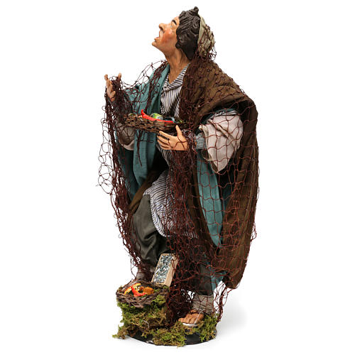 Fisherman in terracotta for 18th-century style Neapolitan Nativity Scene 35 cm 3