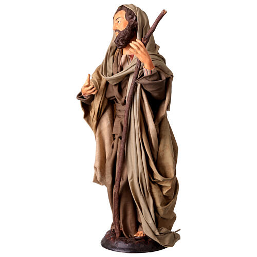 Saint Joseph en terre cuite pour crèche napolitaine style 1700 30 cm 3