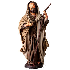 San Giuseppe in terracotta per presepe Napoli stile '700 di 30 cm