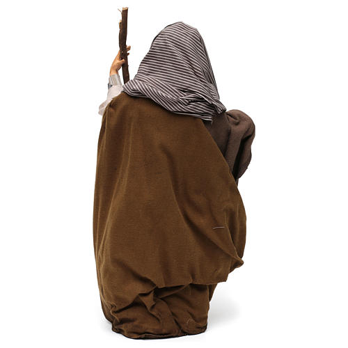 San Giuseppe in terracotta per presepe Napoli stile '700 di 30 cm 4